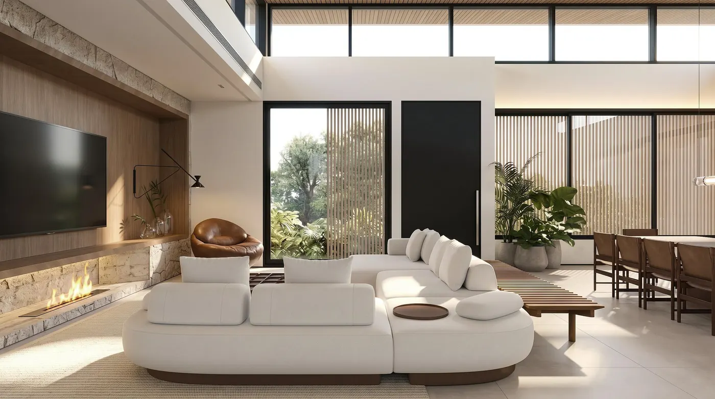 Living e jardim, Casa Albora